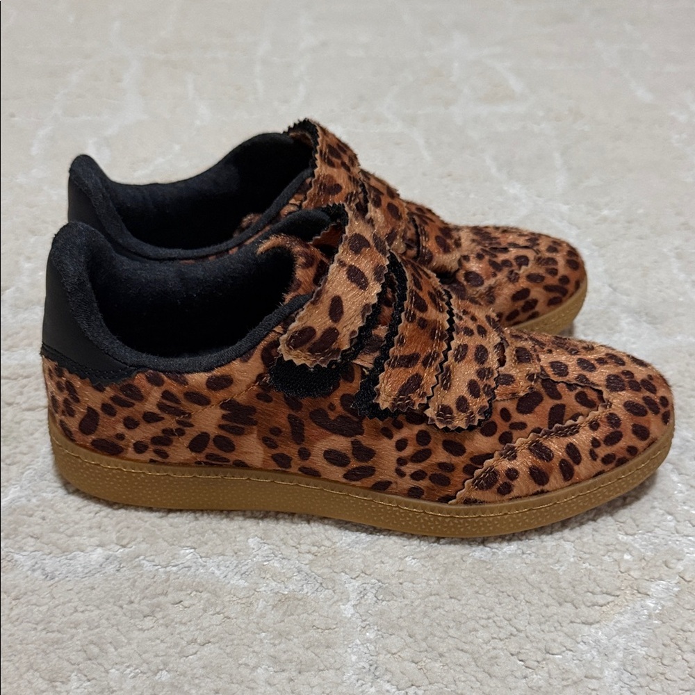 Camila Coelho Leopard Print Velcro Sneakers - Brown & Black